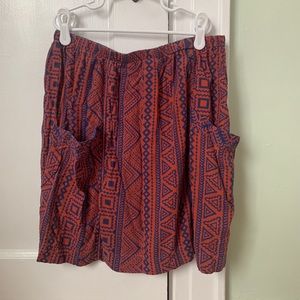 Vintage 90s Orange and Blue Tribal Shorts
